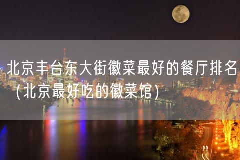 北京丰台东大街徽菜最好的餐厅排名（北京最好吃的徽菜馆）(29)