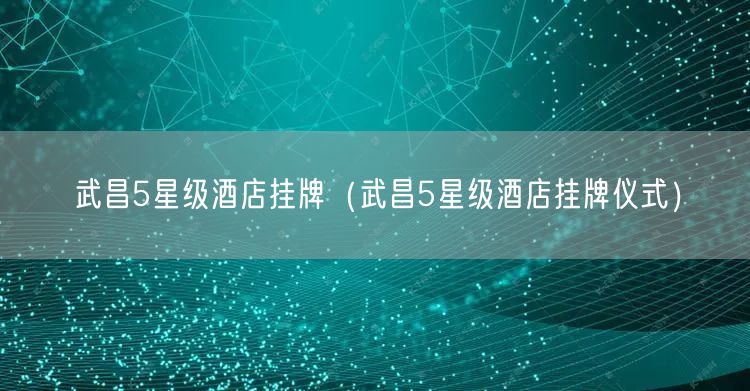 武昌5星级酒店挂牌（武昌5星级酒店挂牌仪式）
