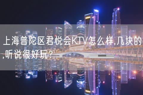 上海普陀区君悦会KTV怎么样,几块的,听说很好玩？