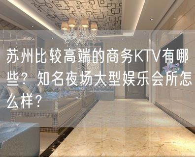 苏州比较高端的商务KTV有哪些？知名夜场大型娱乐会所怎么样？